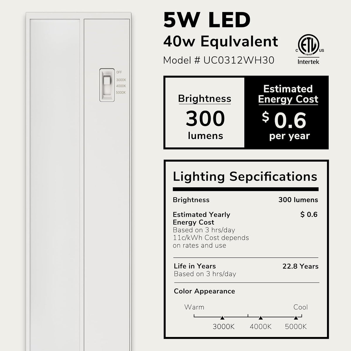 LAGOM Luna LED under cabinet light – image 1