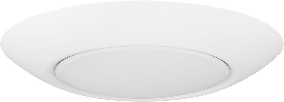 White round ceiling light with a wide trim and central diffuser