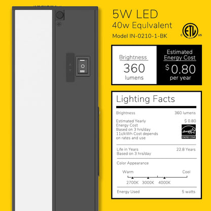 INLIGHT IN-0210 under cabinet light, black – image 2
