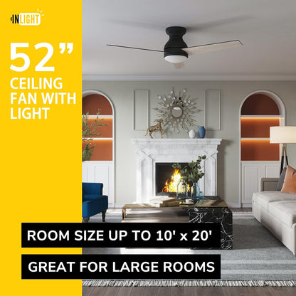 INLIGHT IN-0713 52-inch hugger ceiling fan – image 2