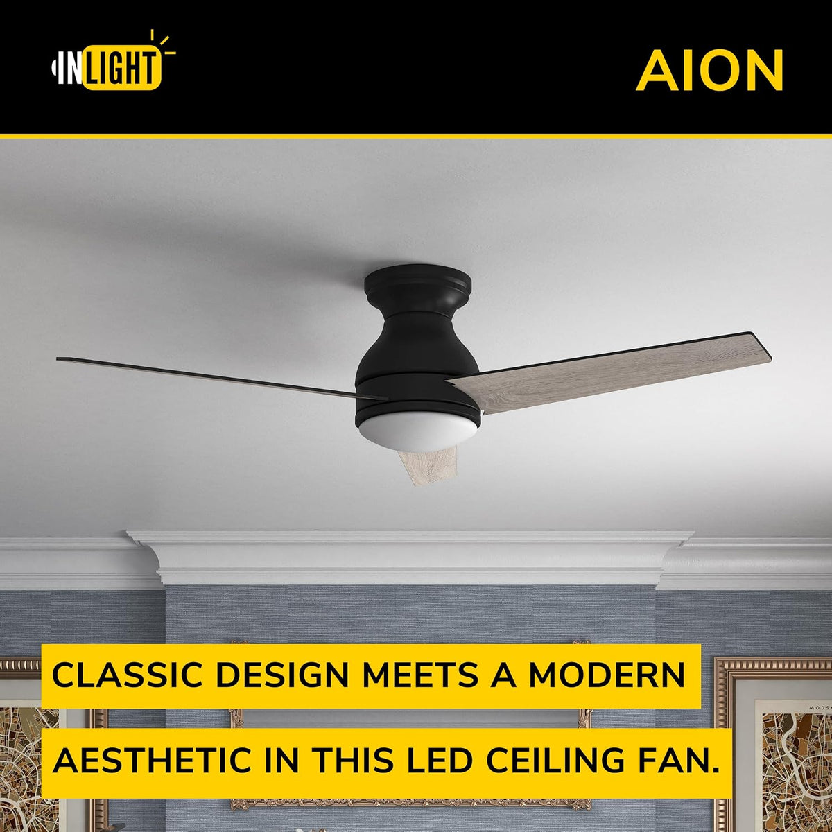 INLIGHT IN-0713 52-inch hugger ceiling fan – image 3