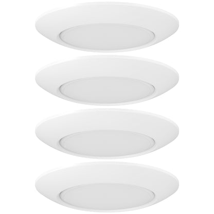 Inlight 5-CCT Dimmable LED Disk Ceiling Lights, Surface Mount, 4-Pack