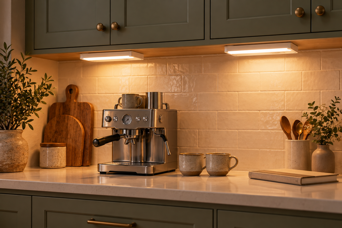 Hendrix coffee nook lifestyle lighting illustration at 2700K