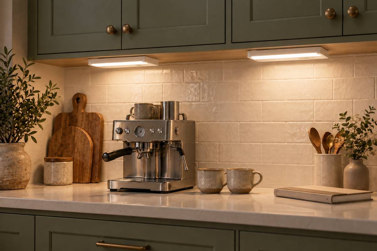 Hendrix coffee nook lifestyle lighting illustration at 3000K