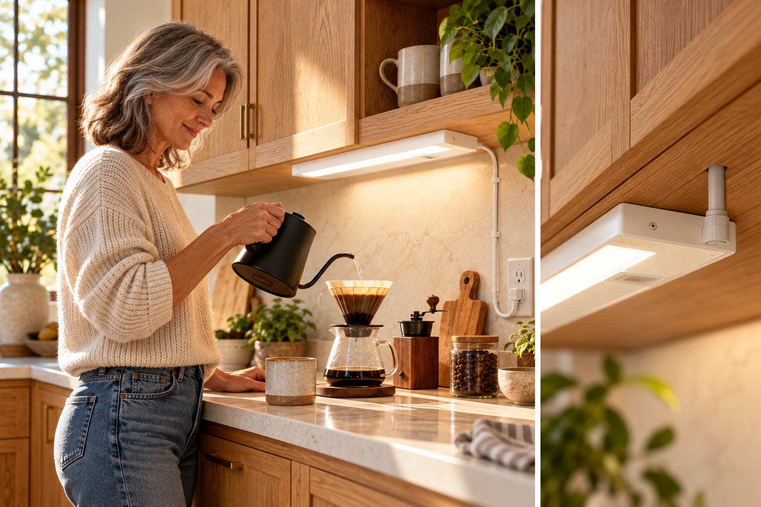 Plug into a nearby outlet, or choose a hardwired connection for a clean, integrated look. Two ways to power the same Hendrix light.